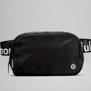 NWT Lululemon Everywhere Belt Bag Black W/ White Logo on Strap